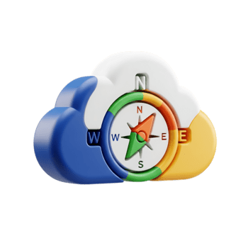 3d nuvem bússola navegação conceito representando dados armazenamento e direção achando png