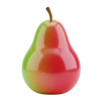 levendig 3d geven van een kleurrijk Peer met helling en transparant achtergrond geïsoleerd png