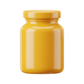 3d framställa av en skinande gul flaska med en transparent bakgrund för design Resurser png