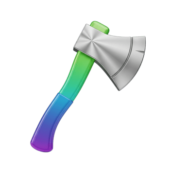 3d weergegeven bijl icoon met helling omgaan met Aan transparant achtergrond geïsoleerd Aan zwart png