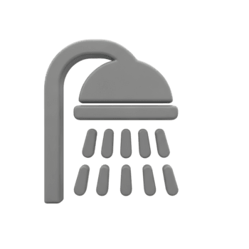 moderno cinzento 3d render do uma chuveiro ícone adequado para Projeto e rede elementos png