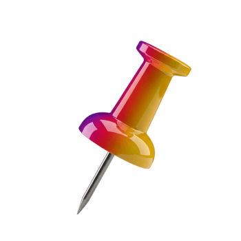 een levendig kleurrijk helling Duwen pin drijvend Aan een naadloos transparant achtergrond png