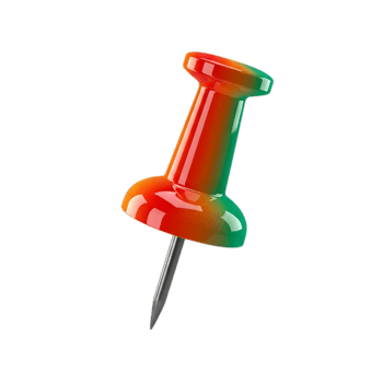 levendig 3d geven van een helling kleur Duwen pin Aan een transparant achtergrond png