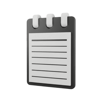 semplice 3d icona di un' vuoto bloc notes con foderato carta su un' trasparente sfondo png