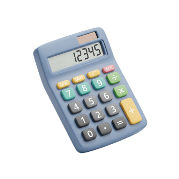 3d återges kalkylator visning tal mot en transparent bakgrund för olika applikationer. png