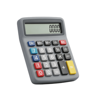 uma moderno calculadora retratado com colorida botões e exibição contra uma Preto fundo png