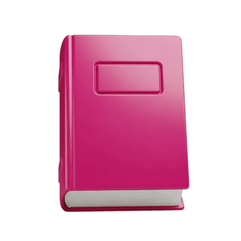 glansig magenta 3d framställa av en bok med en rektangulär instansad element och en transparent bakgrund png