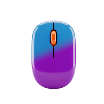 färgrik 3d framställa av en dator mus med lutning färger på en transparent bakgrund png