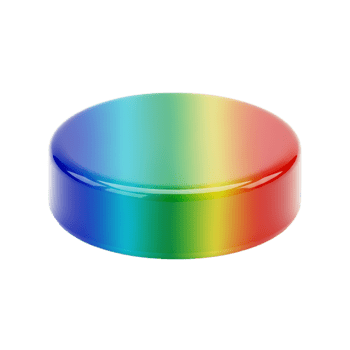 glansig 3d tolkning av en vibrerande regnbåge Färg lutning ikon på en transparent bakgrund png