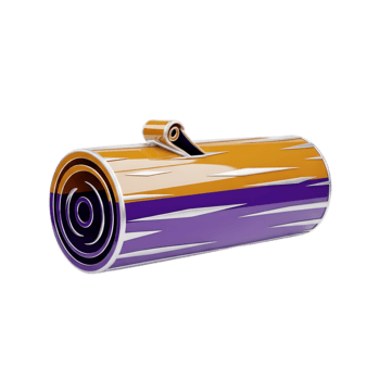 abstrato 3d render do uma enrolado registro com metálico acentos em uma transparente fundo png