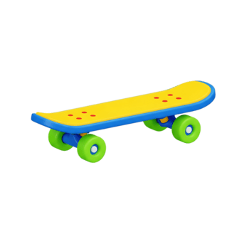brillantemente colorato 3d rendere di un' giocattolo skateboard isolato su un' trasparente sfondo png
