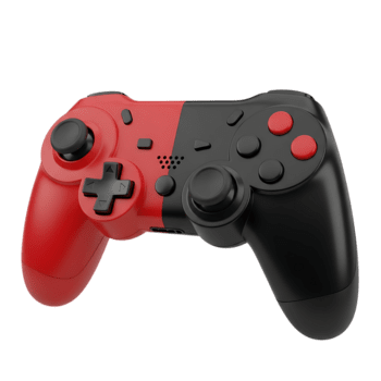 rosso e nero senza fili gioco controllore con 3d icona e pulsanti su nero trasparente sfondo png