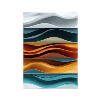 resumen en capas ola paneles apilado armoniosamente dinámica fluido formas color paleta png