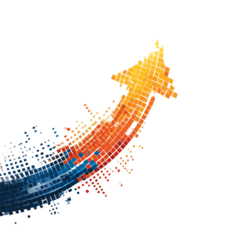 dinamico digitale freccia simboleggiante crescita e progresso nel moderno grafico design png