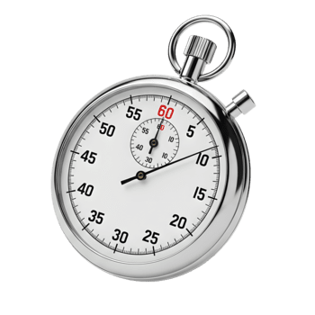 Close-Up of a Metallic Stopwatch with White Dial Displaying Numbers and Red Seconds Hand png