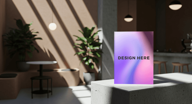 menù modello posto su calcestruzzo bloccare dentro moderno bar psd