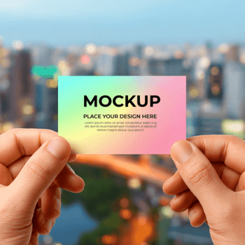 manos participación un negocio tarjeta Bosquejo con paisaje urbano antecedentes psd