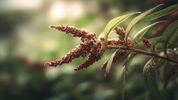 A detailed photograph of a single Amaranth swaying gently in the wind photo