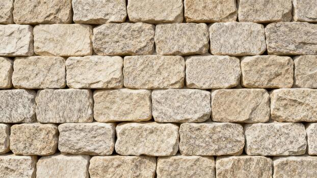 natural beige y fuerte áspero cortar rectangular Roca bloques formando un al aire libre albañilería pared textura antecedentes modelo. foto