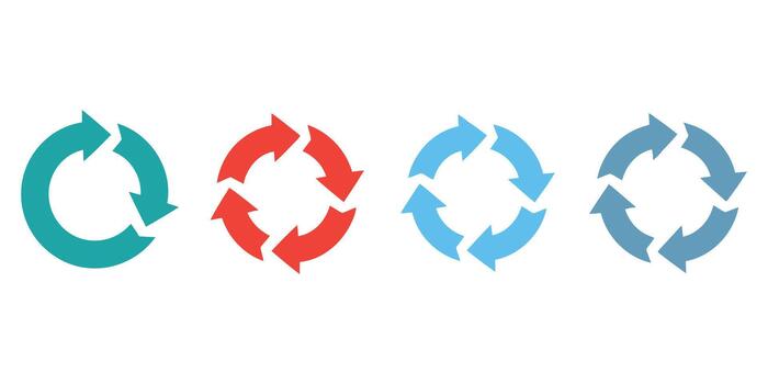 Circular Process and Refresh Arrow Icon Collection vector