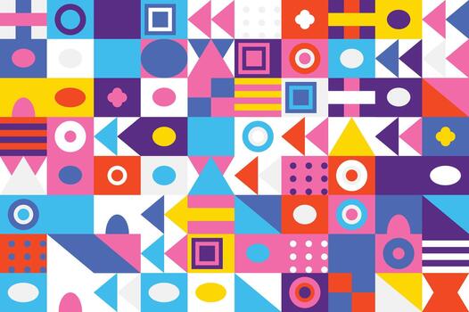 Abstract Geometric Pattern with Colorful Shapes and Modern Design Concept vector