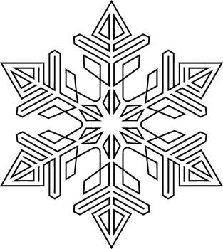 geométrico copo de nieve resumen línea Arte vector