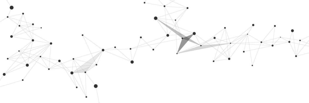 Abstract network connection with polygonal design. Connecting dots and lines for science and technology background vector