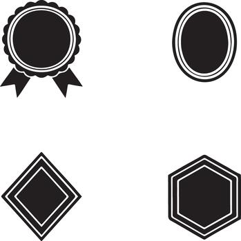 Four transparent geometric shapes with outline borders on white background vector