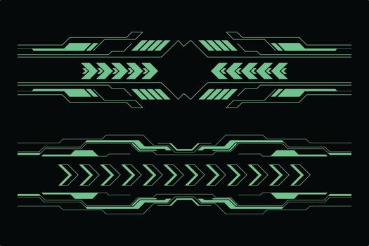 Futuristic Cyan HUD Borders with Geometric and Digital Interface Elements vector