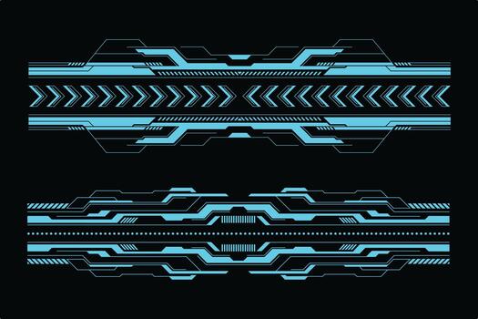 Futuristic HUD Borders with Geometric and Digital Interface Elements vector