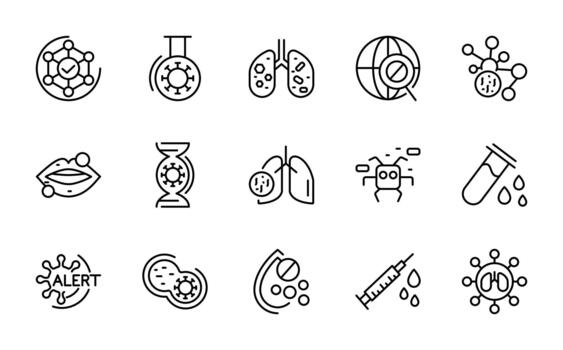 Virus line icon set. Ui thin line icon pack. vector