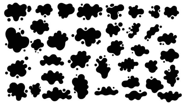 único colección de tinta manchas para creativo diseños, Perfecto para agregando un nervioso toque a tu proyectos y trayendo resumen instinto a tu visual contenido vector