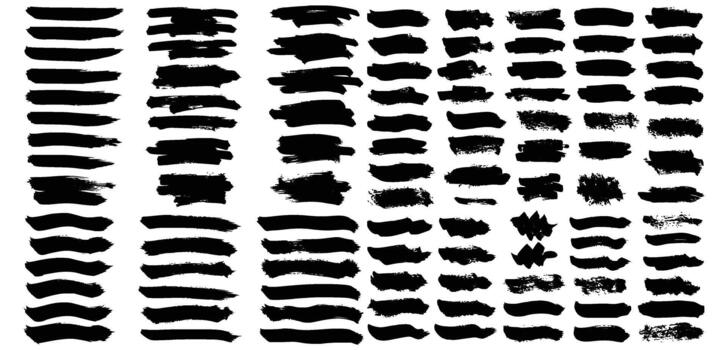elevar tu diseño con estos diverso negro tinta cepillo golpes Perfecto para agregando un hecho a mano toque a ninguna proyecto, genial para marca, antecedentes, y artístico superposiciones vector