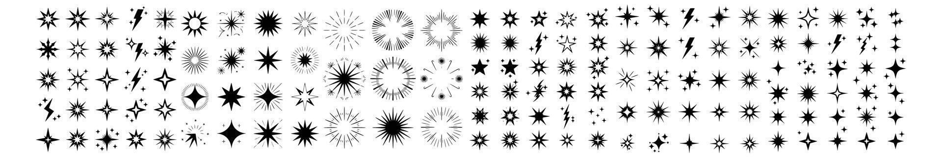 espumoso estallidos de estrellas y deslumbrante Brillantina elementos traer un festivo toque a tu diseños, Perfecto para agregando un mágico instinto a invitaciones y cautivador social medios de comunicación visuales vector