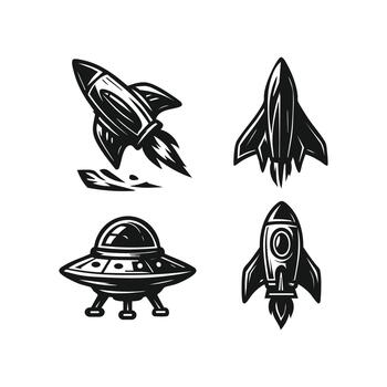 un colección de mínimo naves espaciales vector