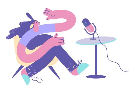 bloguero, altavoz y radio anfitrión concepto vector