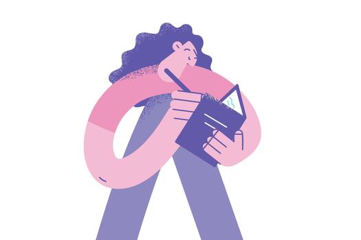 Writing notes and diary concept. vector