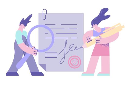 Documentation Signature service company concept vector