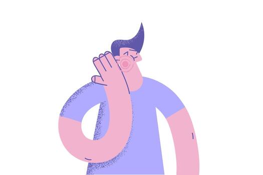 Getting slap and red cheek concept vector