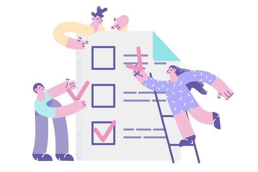 Time management and task completion concept vector