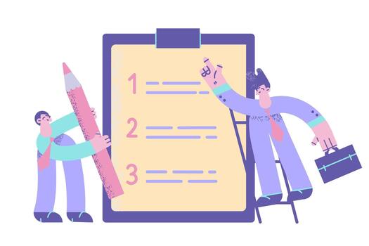 Time management and list of tasks concept vector