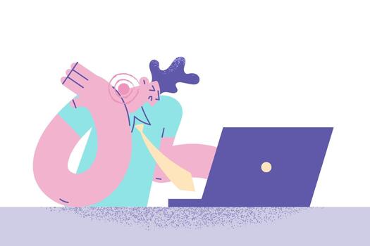 problemas con salud con computadora concepto vector