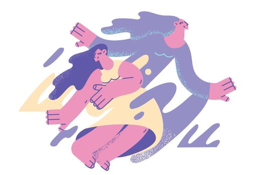 Abstract figures in motion illustration vector