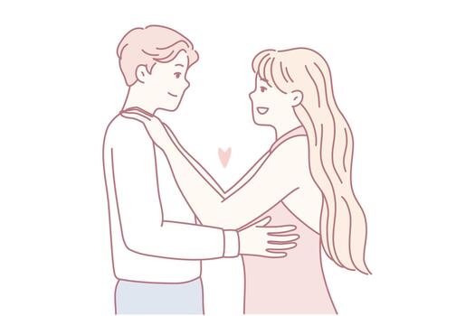 two persons mutually display kindness and affection through gentle and caring physical interactions vector