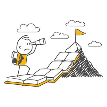 Progress with Perseverance and Focus on the Goal in the Educational Journey. vector