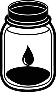 A Candle in jar silhouette graphic design element vector