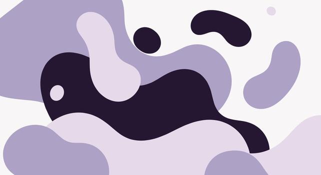 moderno resumen antecedentes con líquido, orgánico formas en un paleta de lavanda, oscuro púrpura, y blanquecino, creando un calma y estético diseño. vector