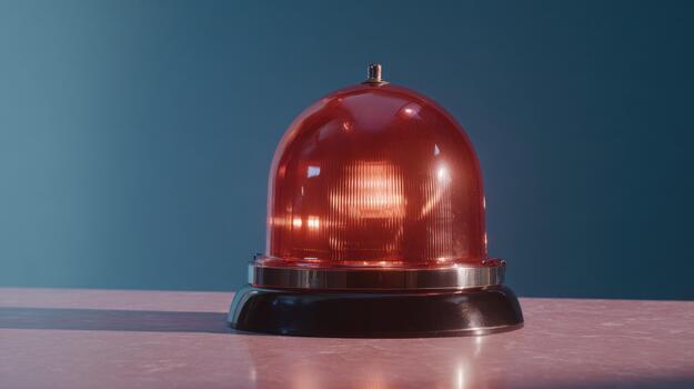 Red emergency alarm light signaling warning security system alert notification hazard solution information indicator concept photo