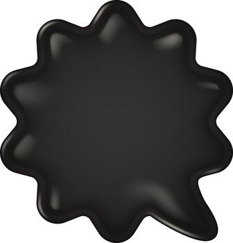 Glossy black abstract blob shape vector