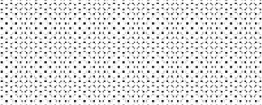 Monochrome checkered background. Halftone dots effect. Overlay template with spotted texture and abstract dotwork. Dotted squared grid graph paper template for notebooks. vector